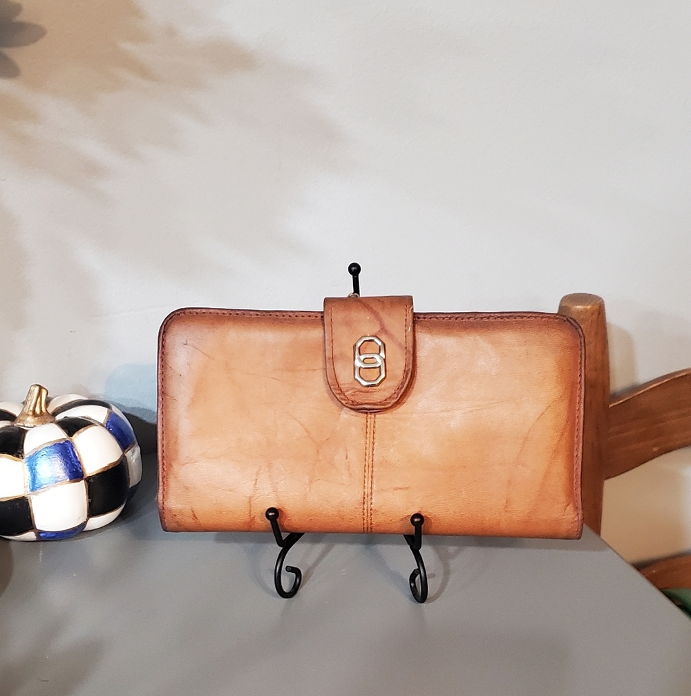 Baronet Vintage Tan Genuine Leather Kiss LOCK LONG Wallet ⚜️🤎⚜️